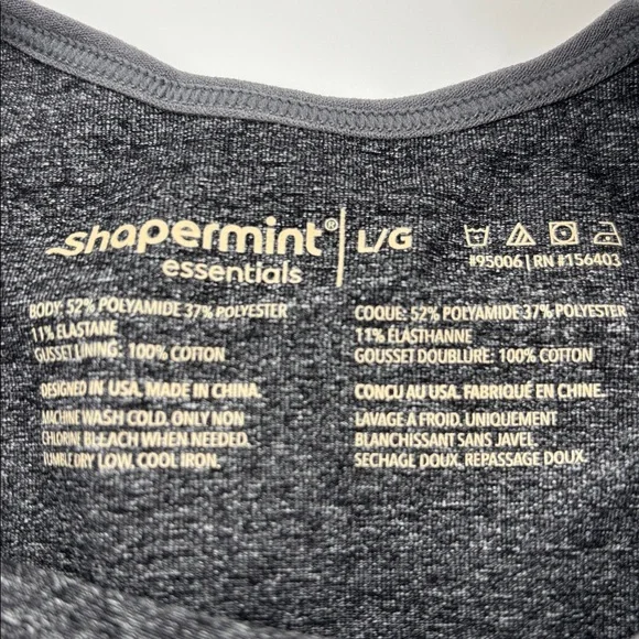 Shapermint Essentials All Day Every Day Short Sleeve Bodysuit in Grey L - Picture 3 of 7